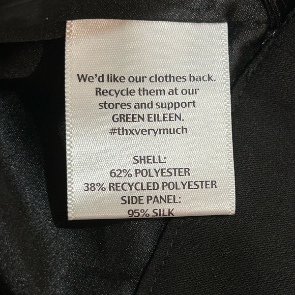 EILEEN FISHER TROPICAL SUITING SILK PANEL BLACK SKIRT SIZE XL - Picture 7 of 11